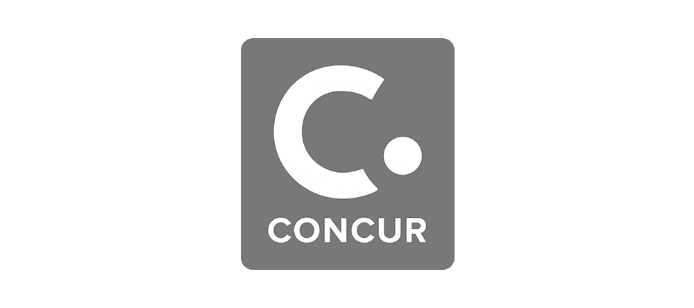 Greyscale Concur logo.