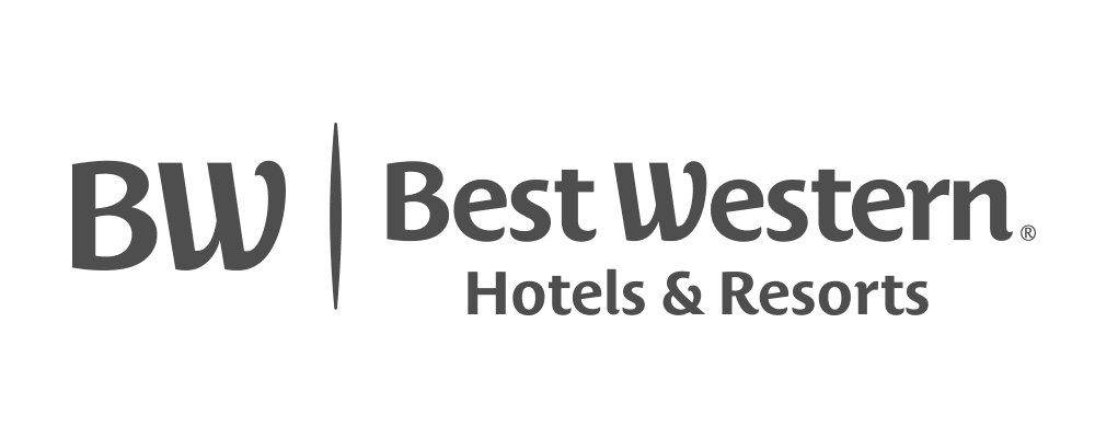 Greyscale Best Western logo.