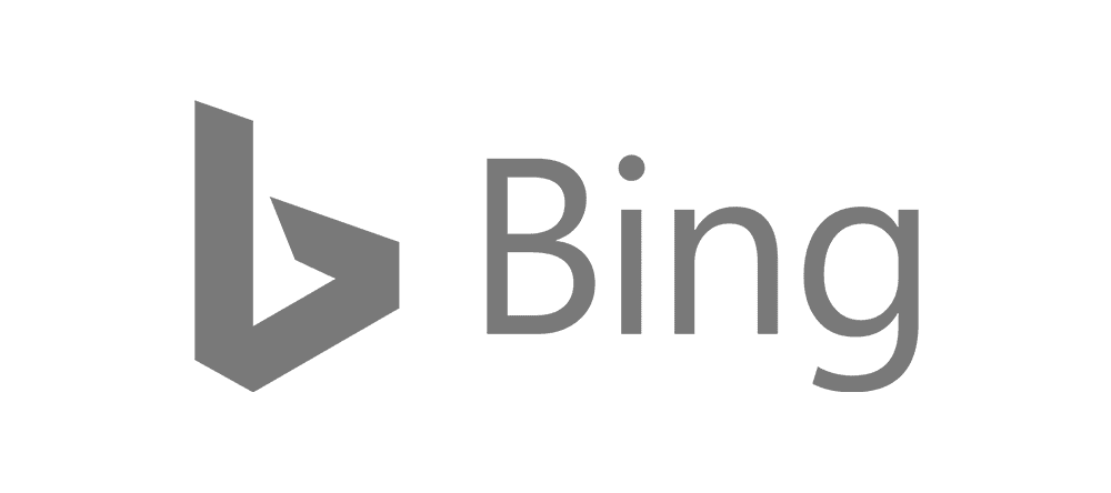 Greyscale Bing logo.